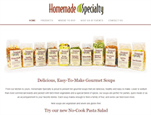 Tablet Screenshot of homemadespecialty.com